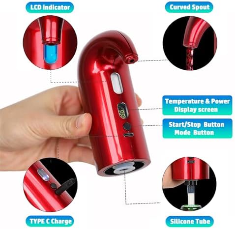 Electric Wine Aerator Pourer,Portable One-Touch Wine Decanter With TYPE C