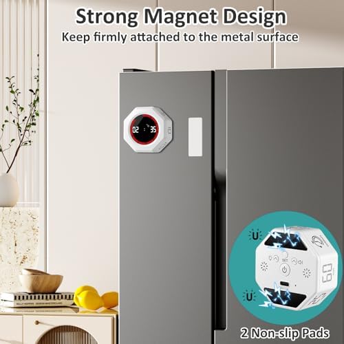 Rechargeable Pomodoro Timer, Magnetic Kitchen Timer for Cooking