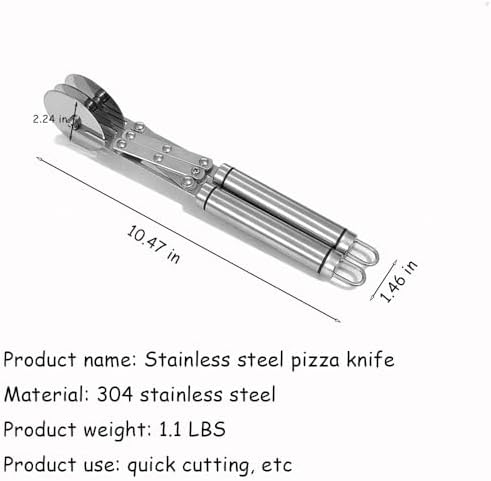 Wheel Pastry Cutter, Adjustable Pasta Cutter with Handle, Stainless Steel Dough Slicer for Noodles, Pizza, Brownies, Pie Crust, Multi-Tool for Baking & Cooking (5 Roller)