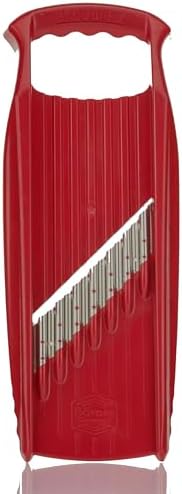 Börner by Reston Lloyd Wave-Waffle XXL Power Line • Crinkle Cut/Spirelli Vegetable Slicer • Slicer for Wave Waffle Cut Vegetables • Wavy French Fries • Made in Germany, Red