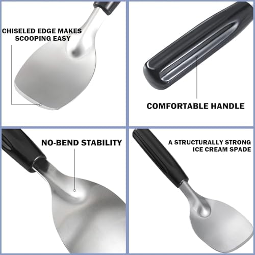 Ice Cream Spade - Stainless Steel Flat Ice Cream Paddle, Scooper for Hard or Creamy Dessert Spade Butter Cutter (1)