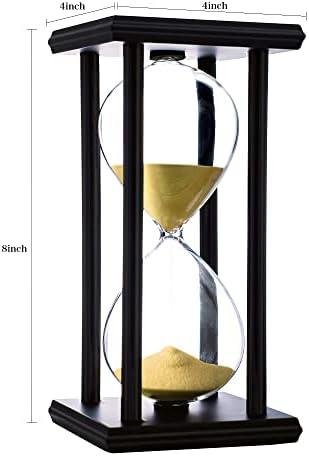 BELLAWARE Hourglass Timer with Golden Sand, 60 Minute Wooden Sand Timer