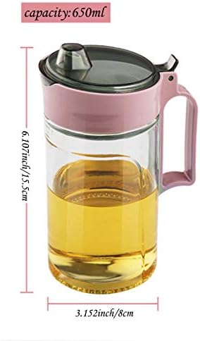 TENTA KITCHEN Oil Dispenser Vinegar Dispenser Maple Syrup Dispenser Glass Bottle Cruet No Drip Plastic Bottle Spout with Protective Cap drip Free Pour spout restarant 22Oz (Purple 1PC)