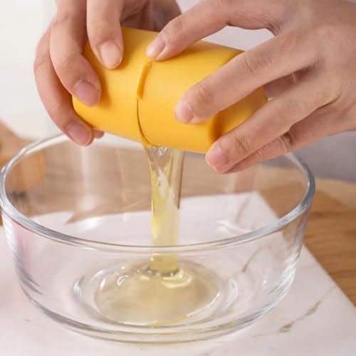 Egg Shell Opener, 2025 New Egg Cracker Tool for Raw Eggs, Egg Separator Egg Shell Opener Breaker Cutter for Raw Eggs Cracking Tool, Handheld Eggs Breaker Cutter Tool for Raw Eggs (Yellow 1PC)