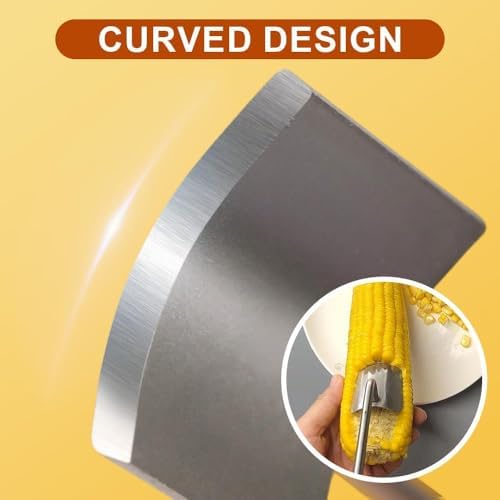Upgrade Long Handle Stainless Steel Corn Cob Stripper Tool, Easy Clean Corn Peeler Corn Cob Stripper Tool, Corn on the Cob Cutter Kernel Remover for Home Kitchen Gadget (1pcs)