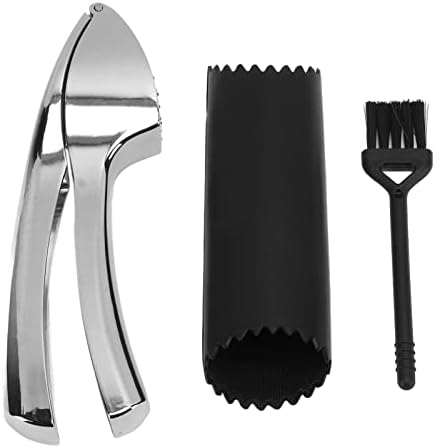 High Effective Garlic Press, Manual Garlic Press, Kitchen Garlic Masher | Zinc Alloy Garlic Puree Squeezer | Garlic Mincer Tool | Easy - Peeling Device & Brush