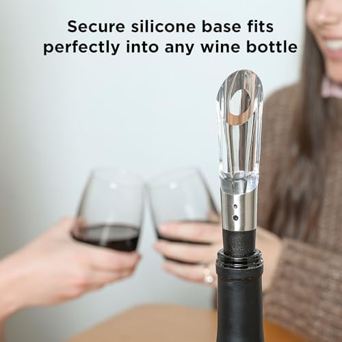 Rabbit Wine Aerator Pourer Spout - Instant In-Bottle Aerating for Richer, Smoother Wine - Dripless Pour Spout for Red and White Wine