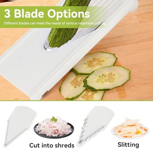 Mandoline Slicer, Adjustable Handheld Mandoline Slicer Stainless Steel Blade Vegetable Cutter for Fruits and Vegetables