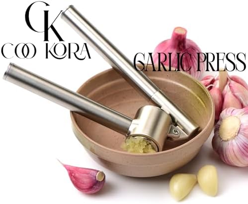 Heavy Duty Garlic Press, Handheld Garlic Mincer, 304 Stainless Steel Garlic Press, Ergonomic, Durable, No Hand Odor, Just Put It in the Bowl, Dishwasher Safe
