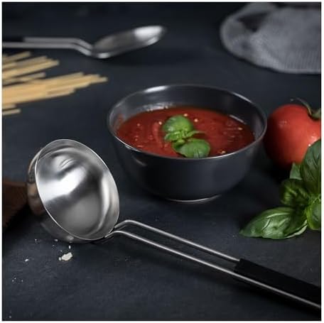 Kuhn Rikon Essential Ladle – Stainless Steel Bowl with Comfortable Handle for Serving Soups, Stews & Sauces