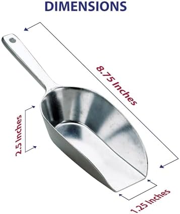 HIC Kitchen Flat Bottom Food Utility Scoop, 8.75-Inches, 210-Millimeters, Commercial-Grade Anodized Cast Aluminum