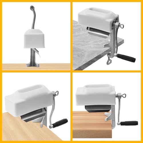 Cast Iron Meat Tenderizer Tool, Hand Crank Manual Meat Pounder for Steak, Chicken & Pork (4.5" Wide), Heavy Duty Desktop Clamp Design with Stainless Steel Rollers - Easy to Clean & Install