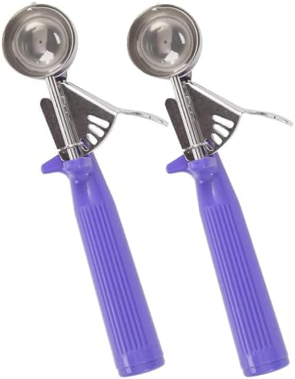 Tiger Chef Orchid 3/4 oz Stainless Steel Ice Cream Scoop Disher - NSF Certified - For ice cream, frozen yogurt, cookie dough, meat balls, rice dishes, and vegetable purées (2, 3/4 oz Orchid)