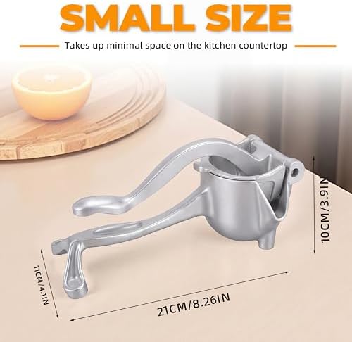 Juicer, Fresh Fruit Juice Extractor Aluminum Alloy, Juice Squeezer Handheld, manual juicer, Easy to Clean with 0.6L Capacity, Heavy Duty Single Press Lemon Squeezer for Lemon, Orange, Grape