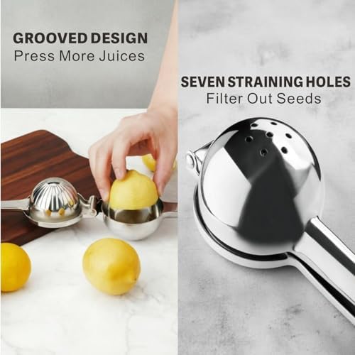 Lemon Squeezer, Stainless Steel Large Manual Citrus Press Juicer
