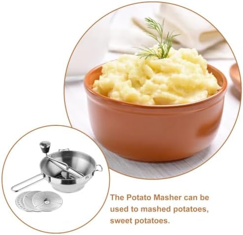 CALLARON Stainless Steel Potato Ricer Set Professional Manual Fruits Masher Vegetable Press Strainer Cauliflower Rice Maker for Mashed Potatoes