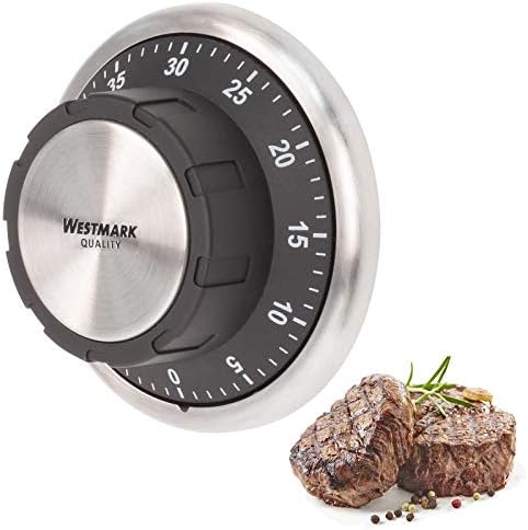 Westmark Kitchen Timer, Mechanical, Magnetic, 1-60 Minutes, Stainless Steel/Plastic, Redondo, Anthracite/Silver, 10922260