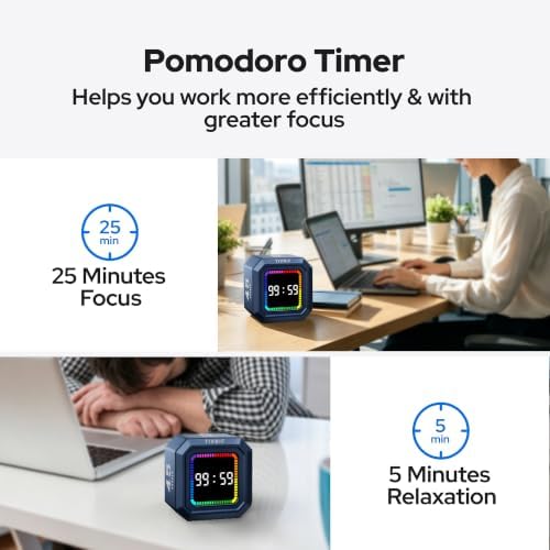 Kitchen Timer Visual Timer for Kids Color Display Gravity Sensor Cube