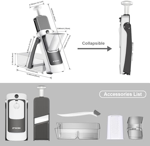Safe Mandoline Slicer for Kitchen, Vegetable & Food Cutter, Easy to Clean