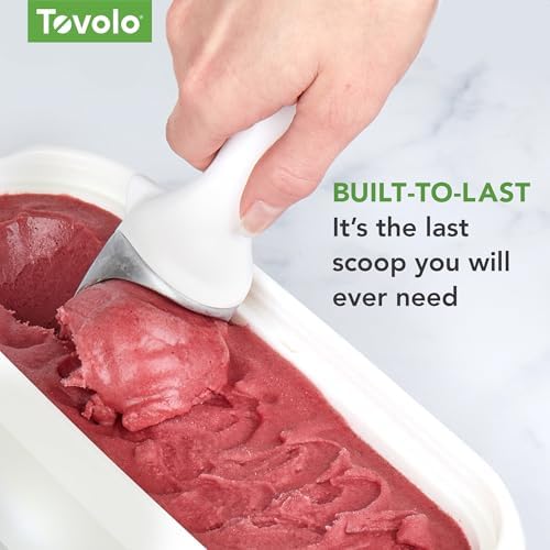 Tovolo Tilt Up Ice Cream Scoop, Ergonomic Handle, Dishwasher Safe, White, 1 EA (80-5217)