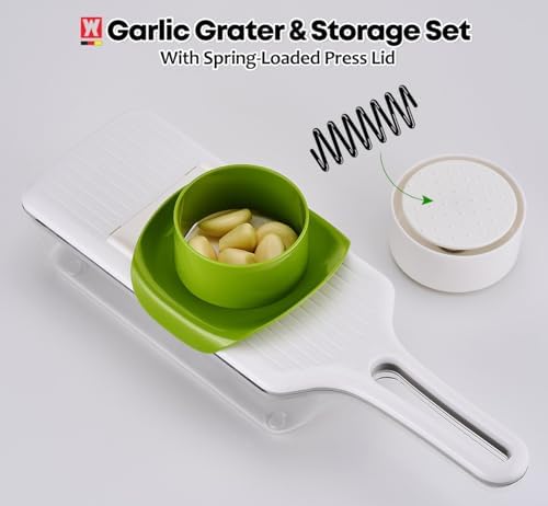 WAGENSTEIGER Stainless Steel Mandoline Slicer - Adjustable Multi-Blade Vegetable & Food Chopper with 6 Interchangeable Blades, Safe Hand Guard, Non-Slip Base & Catch Tray – Julienne Slicer