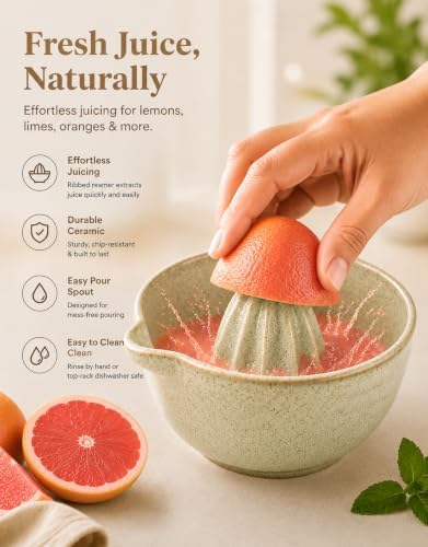 Ceramic Manual Juicers Citrus Juicer Bowl 18oz Lemon Squeezer Orange Press