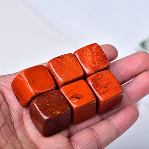 Whiskey Stones Red Jasper Chilling Crystal Ice Cubes for Drinks Whiskey Rocks 0.8" Wine Cubes Gifts for Women Set of 6