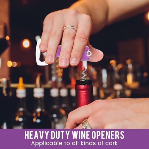 Ziliny 24 Pcs Wine Bottle Opener Keychains Bulk Corkscrew, Purple