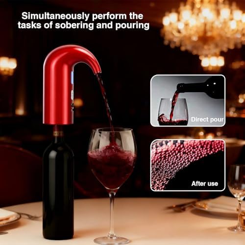 Electric Wine Aerator Dispenser Set – Automatic Wine Decanter & Pourer with LED Display, 200ml Smart Pour Control, Rechargeable Wine Pump & Stopper, Perfect Christmas Gifts for Wine Lovers