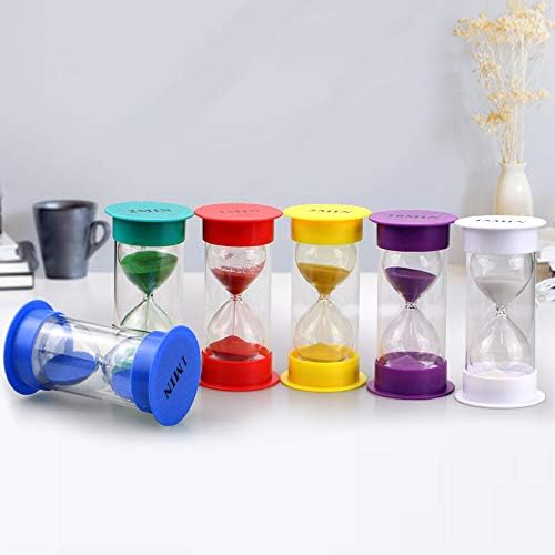 EMDMAK Sand Timer, Acrylic Hourglass Timer Colorful Sandglass Timer 1 min/2 mins/3 mins/5 mins/10 mins/15 mins Sand Clock for Games Classroom Home Office(Large)