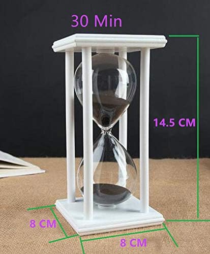 Lodunsyr Hourglass Timer for 30 Min Sandglass Timer 30 Minutes Decoration Festival Ornament for Kitchen Restaurant Living Room Home Closet Office Desk Bedroom Party Christmas New Year Black