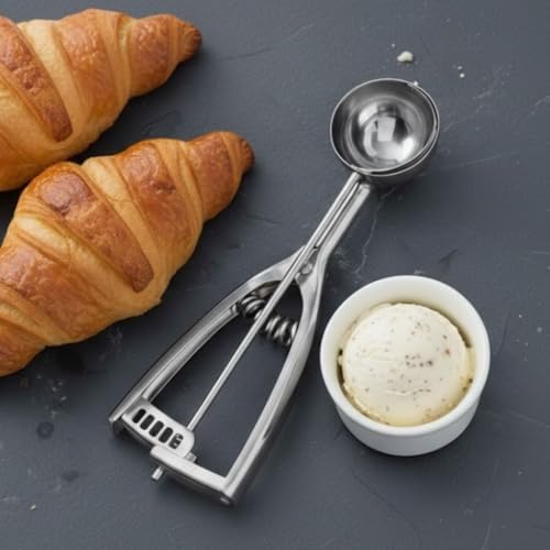 Soro Essentials #30 Stainless Steel 1-1/4 oz. Portion Control Scoop Food Server Squeeze Type Ice Cream Scoop Cookie Scooper for Baking