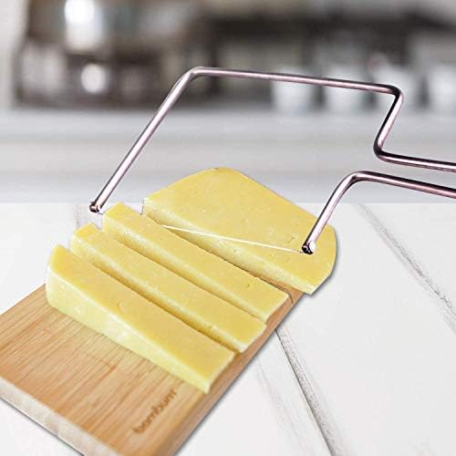 Stainless Steel Cheese Slicer - Lyre Wire Cutter for Soft & Hard Cheese, Eggs, Fruits & Desserts - Handheld Butter Cutter With 2 Extra Wires