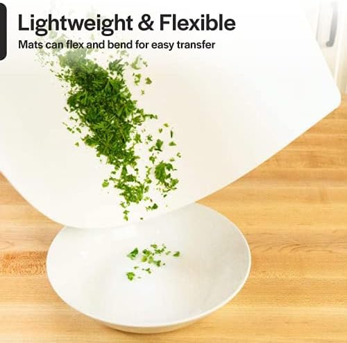 Professional Cutting Board Mats 24 x 18 Inch - 4 Pack, Extra Large White Color, Flexible Plastic made from Heavy Duty HDPE (1/16" Thick)