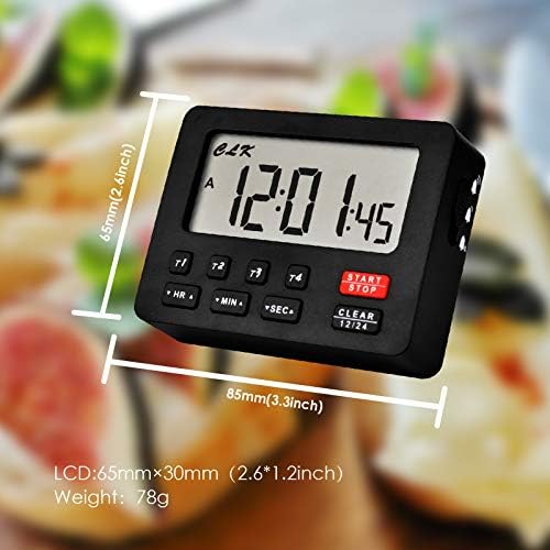 Jayron Desktop Digital Countdown Timer Kitchen Timer Stopwatch,Counting,Magnetic Hanging Hole Loud Alarm for Wedding Retired lab Homework Exercise Sports Fitness Work Cooking(Black)