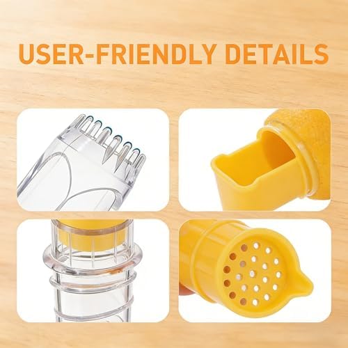 Screw-Top Lemon Squeezer, Manual Juicer with Filter Lime Juicer BPA-Free Extractor Citrus Press with Lid Squeeze Lime for Cocktails Drinks (2Color 4pcs)