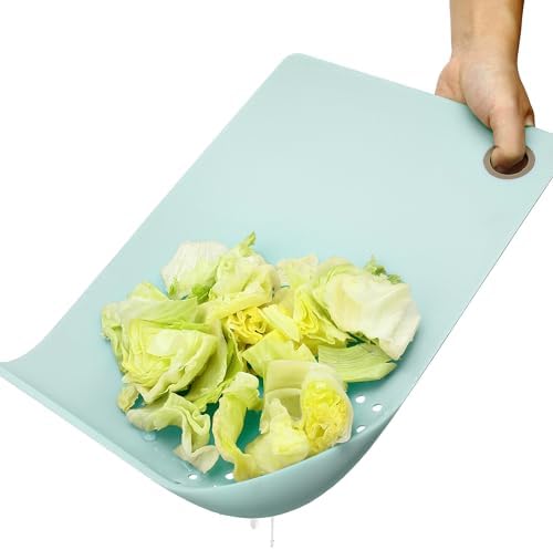 PortoFino Plastic Cutting Board, Kitchen Cutting Boards, Lightweight, Non Slip, Hanging hole with Draining Edge, Ideal RV Kitchen Accessories, Ideal Kitchen Gift, Dishwasher Safe