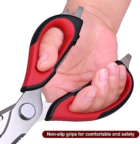 Come Apart Kitchen Scissors for Food, All Purpose Kitchen Shears (Red)