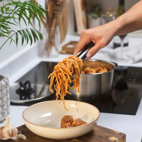 Salter Expert 9” Locking Tongs – Non-Stick Safe, Heat-Resistant Silicone, Dishwasher Safe, for Meat, BBQ, Frying, Serving, Air Fryer, Salad, Buffet, Easy to Clean, Durable