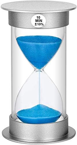 Sand Timer - 10 Minute Hourglass, Plastic Sand Clock, Large Sand Watch for Kids, Games, Classroom, Decoration, Toothbrush Timer (Blue Sand)