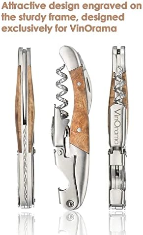 Waiters Corkscrew Wine Opener Rosewood Handle 3-in-1 Beer Bottle Opener and Foil Cutter, The Best Choice of Professional Waiters and Bartenders Around the Globe