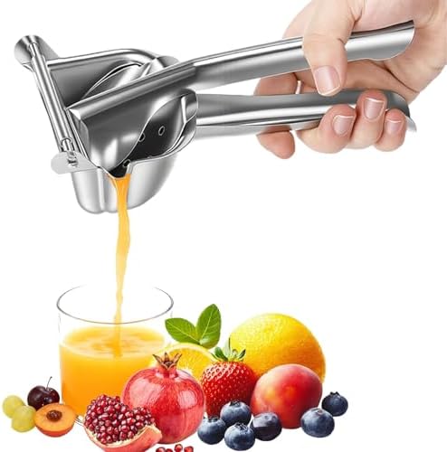 Premium Stainless Steel Manual Juicer - Heavy Duty Citrus Press & Fruit Lemon Squeezer, Effortless Hand Juicer for Oranges, Pomegranates & More, Dishwasher Safe