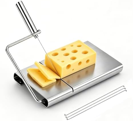 Cheese Slicer with 3 Wires for Block Cheese, Wire Cutter