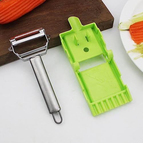 Alkyne Multi Pelador Doble Cuchilla,Multi Double Knife Peeler,Julienne Peeler,Julienne Strips, with Grating Plate, for Potato,Fruit, Vegetable (1pc)