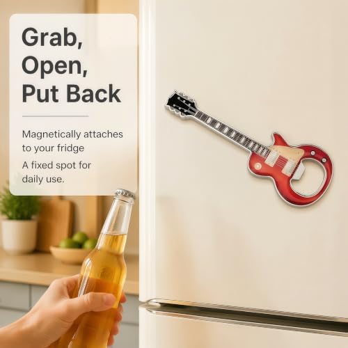 Guitar Shaped Bottle Opener, 2 Pack Metal Beer Opener Gift for Music Lovers