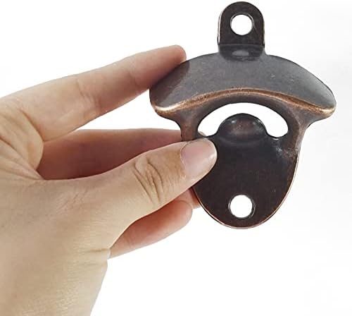 ROYHOO 16PCS Wall Mounted Bottle Opener Vintage Beer Opener with Mounting Screws Set for Beer Cap Coke Bottle Wine Soda Open and Kitchen Cafe Bars(Red Bronze)