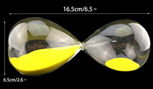 Large Fashion Colorful Sand Glass Sandglass Hourglass Timer Clear Smooth Glass Measures Home Desk Decor Xmas Birthday Gift (Yellow, 10 Minutes)
