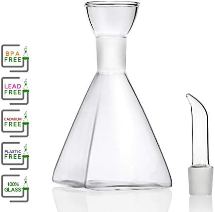 4 oz / 125 ml No Funnel Needed Olive Oil & Vinegar Dispenser Glass Cruet Decanter for Kitchen,Lab glassware seal handicraft Keeps Oil Fresh Longer