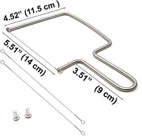 Stainless Steel Cheese Slicer - Lyre Wire Cutter for Soft & Hard Cheese, Eggs, Fruits & Desserts - Handheld Butter Cutter With 2 Extra Wires