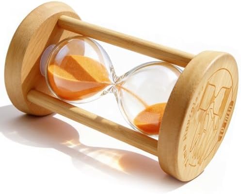 PROLOSO Wooden Hourglass Sand Timers 10 Minutes Large Bamboo Sand Clock 10 Min Glow in the Dark Sandglass for Kids Games Classroom Kitchen Decoration